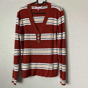 Ribbed striped no boundaries blouse